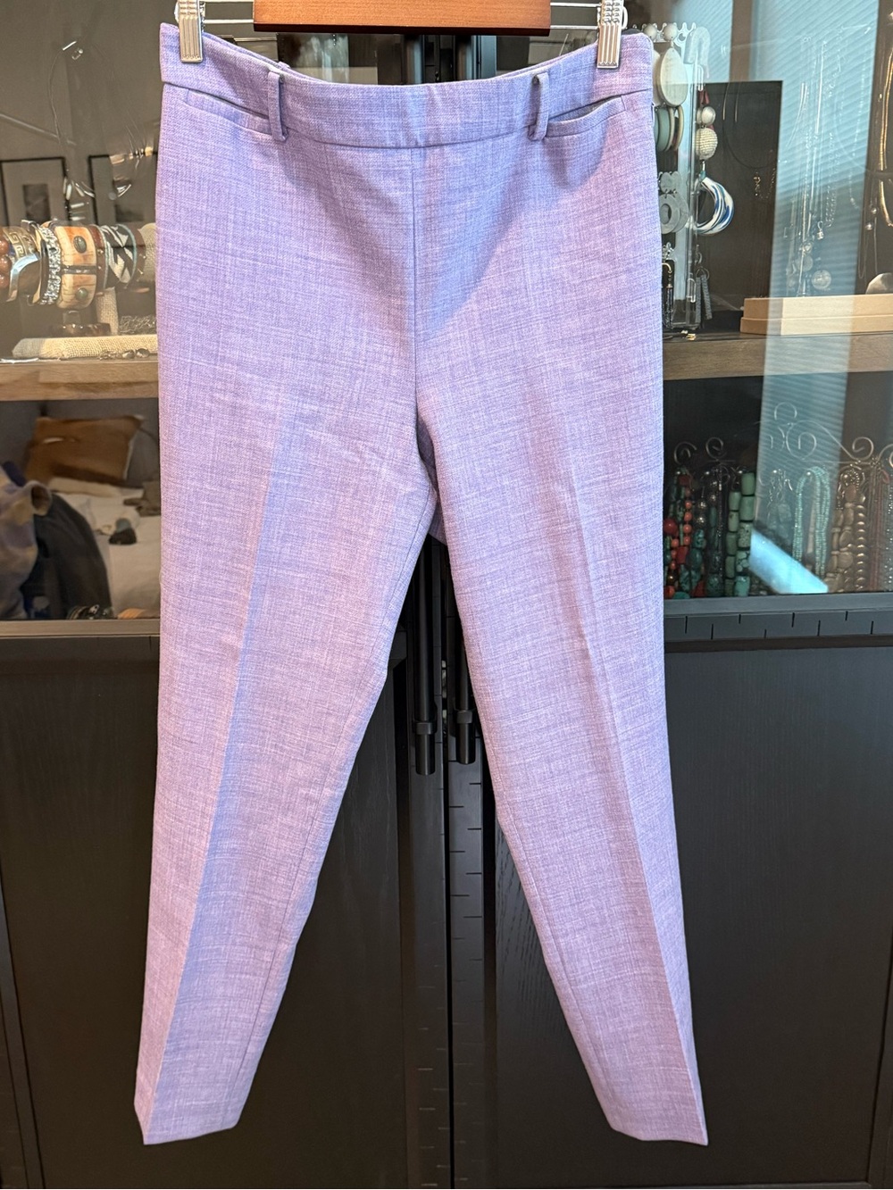 Talbots Chatham side zip pants, heathered lavender, 8